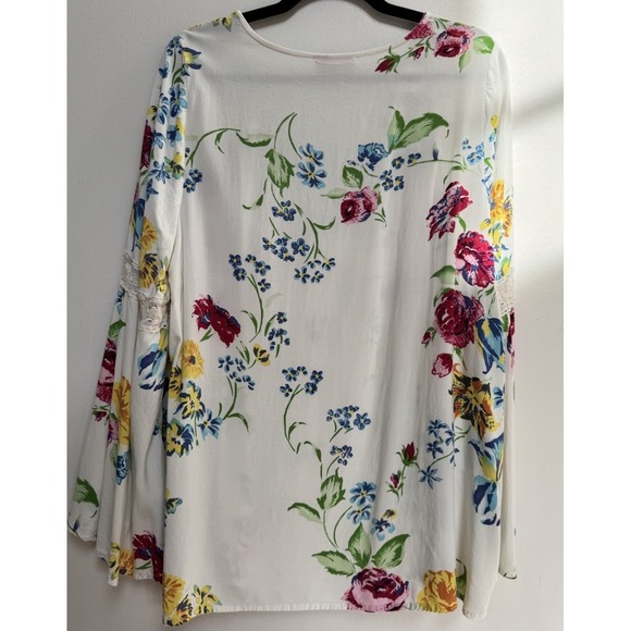 Modcloth Blouse Top 2X Bell Sleeve Fairy Whismy Boho Ethereal Floral Hippie - Picture 10 of 16